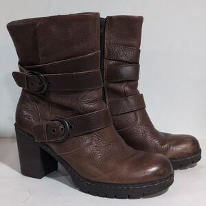 Brown Leather Combat Boots